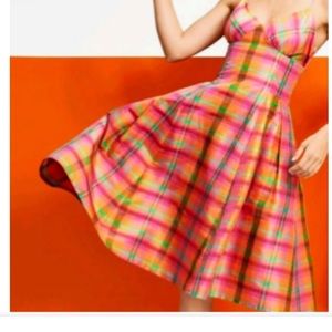 ISAAC MIZRAHI Target Silk Plaid Dress- 20th anniversary collection